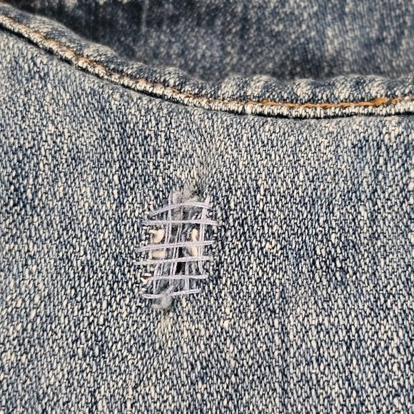 Y2K Roxy XS Blue Denim Jean‎ Trucker Jacket Medium Wash Classic Short Cotton - Picture 9 of 9